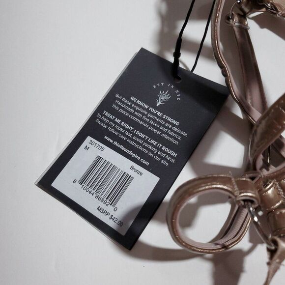 Thistle and Spire Strapped In Bronze Sidney Garter Belt Lingerie Size Medium - Picture 4 of 5